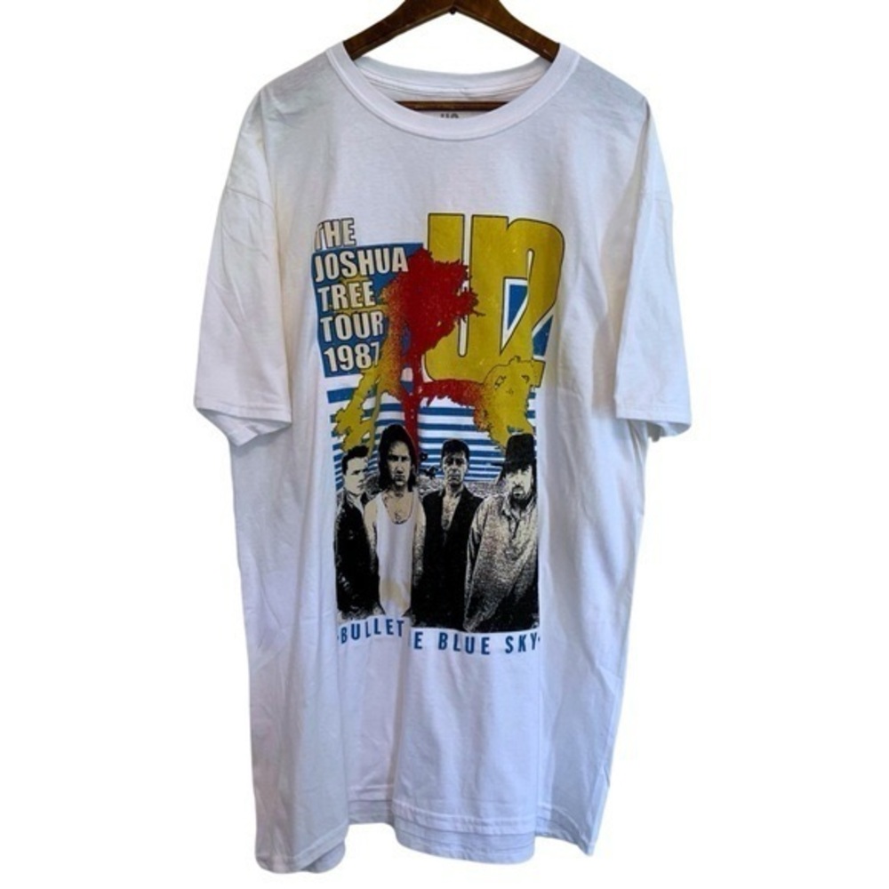 U2 1987 The Joshua Tree Tour Mens 2XL White Tee